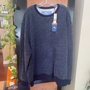 NWT Tommy Bahama 3X Big Navy & White Chenille Armstrong Sweatshirt